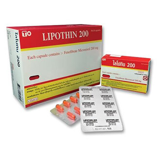 Lipothin (Fenofibrate) 200mg Tablets x 1's