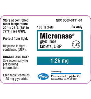 Micronase (Glyburide) 1.25mg Tablets  x 1's